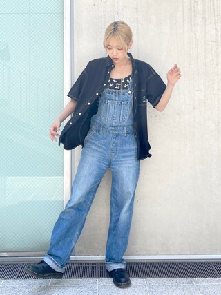 X-girl（エックスガール）の「WIDE TAPERED OVERALL（サロペット