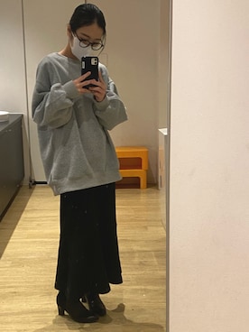 「Diosfront（ディオスフロント）のアイテム（スウェット）」を使った、chiroさん（レディース・154cm）の秋コーディネート