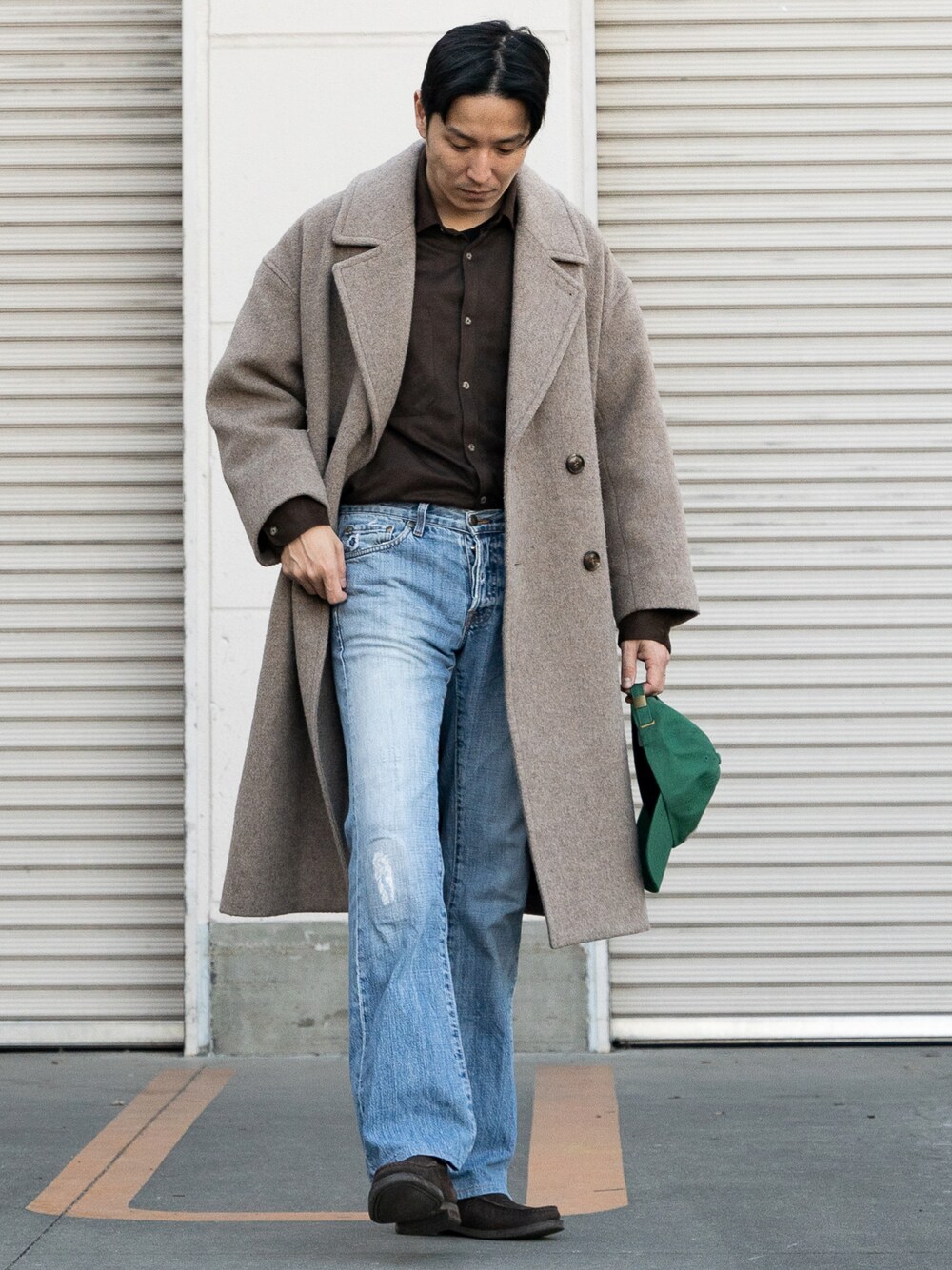 FREAK'S STORE 尾州ウール ビッグシルエットＰコート/オーバーサイズ FREAK\u0027S STORE 尾州ウールビッグシルエットＰコート&frasl;オーバーサイズ 尾