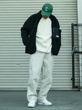 「CHAPS（チャップス）のアイテム（パンツ）」を使った、masaさん（メンズ・174cm）の冬コーディネート