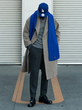「TOMMY HILFIGER（トミーヒルフィガー）のアイテム（マフラー）」を使った、masaさん（メンズ・174cm）の冬コーディネート