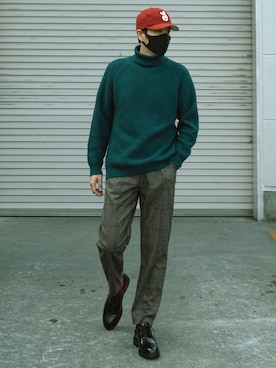 「ストリートカジュアル」｜「アイテム（スラックス）」を使った、masaさん（メンズ・174cm）の冬コーディネート