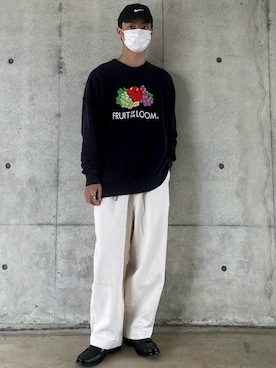 「FRUIT OF THE LOOM（フルーツオブザルーム）のアイテム（スウェット）」を使った、ソラさん（メンズ・173cm）の秋コーディネート