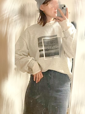 「アイテム（デニムスカート）」を使った、ちゃみんさん（レディース・156cm）の秋コーディネート