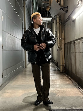 「schott（ショット）の【直営限定】Schott/ショット/MILITARY SLACKS/ミリタリースラックス（その他パンツ）」を使った、Yuta Suzukiさん（メンズ・174cm）の冬コーディネート