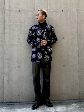 「schott（ショット）の【直営限定】Schott/ショット/MILITARY SLACKS/ミリタリースラックス（その他パンツ）」を使った、Yuta Suzukiさん（メンズ・174cm）の冬コーディネート
