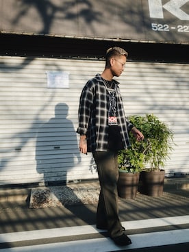 「schott（ショット）の【直営限定】Schott/ショット/MILITARY SLACKS/ミリタリースラックス（その他パンツ）」を使った、Yuta Suzukiさん（メンズ・174cm）の春コーディネート