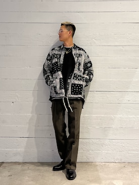 「schott（ショット）の【直営限定】Schott/ショット/MILITARY SLACKS/ミリタリースラックス（その他パンツ）」を使った、Yuta Suzukiさん（メンズ・174cm）の春コーディネート