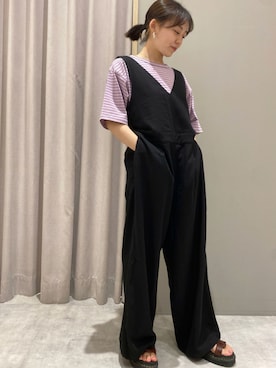「ラベンダー」｜「アイテム（オールインワン・サロペット）」を使った、ハ  ルさん（レディース・152cm）の夏コーディネート