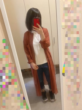 「ehka sopo（エヘカソポ）のアイテム（シャツワンピース）」を使った、maiko⑅◡̈⑅さん（レディース・153cm）の秋コーディネート