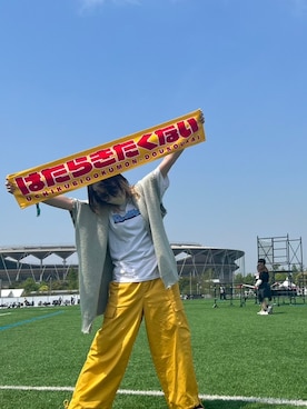 「アイテム（カーゴパンツ、イエロー系）」を使った、Rauta4さん（レディース・163cm）の春コーディネート