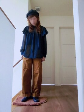 「アイテム（ドレスシューズ、パープル系）」を使った、manami💞さん（レディース・165cm）の秋コーディネート