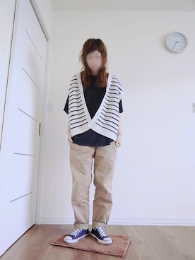 「GU（ジーユー）のシェフパンツ+E（その他）」を使った、manami💞さん（レディース・165cm）の春コーディネート