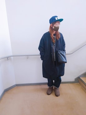 「AS KNOW AS plus（アズノゥアズプラス）のアイテム（ノーカラージャケット）」を使った、manami💞さん（レディース・165cm）の冬コーディネート