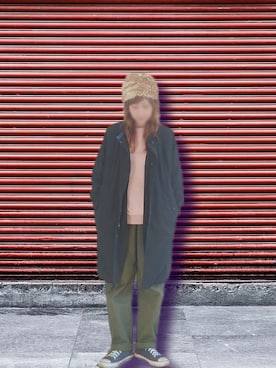 「AS KNOW AS plus（アズノゥアズプラス）のアイテム（ノーカラージャケット）」を使った、manami💞さん（レディース・165cm）の冬コーディネート