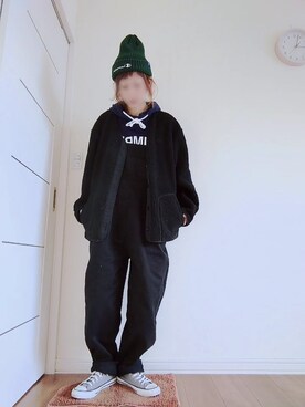 「no brand（ノーブランド）のアイテム（その他アウター）」を使った、manami💞さん（レディース・165cm）の冬コーディネート