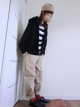 「アイテム（ドレスシューズ、パープル系）」を使った、manami💞さん（レディース・165cm）の秋コーディネート