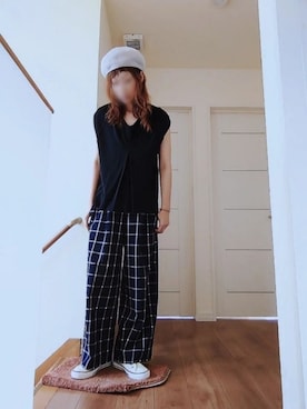 「OZOC（オゾック）のアイテム（Tシャツ/カットソー）」を使った、manami💞さん（レディース・165cm）の夏コーディネート