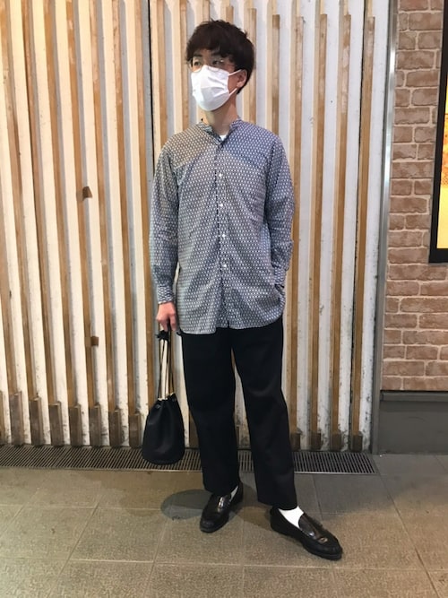 ＜HEUGN（ユーゲン）＞ Rob プリント バンドカラー シャツ HEUGN（ユーゲン）の「＜HEUGN（ユーゲン）＞ Rob プリント バンド