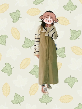 「CONVERSE（コンバース）のアイテム（その他シューズ）」を使った、Fay1113さん（レディース・168cm）の春コーディネート
