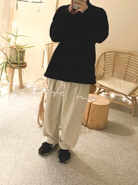 「remer（リメール）のloose basic turtle neck Tee/ルーズベーシックタートルネックTee（Other tops、ブラック系）」を使った、いろじろさん（メンズ・170cm）の冬コーディネート
