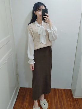 Qianさん（レディース・163cm）の冬コーディネート