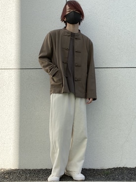 「WYM LIDNM（ウィム バイ リドム）のMILANO RIB HEAVY WEIGHT PO KNIT（ニット/セーター）」を使った、たてやんさん（メンズ・162cm）の秋コーディネート