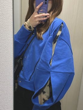 「Ameri（アメリ）のアイテム（ライダースジャケット）」を使った、naさん（レディース・163cm）の冬コーディネート