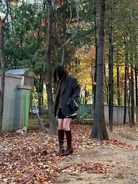 「アイテム（テーラードジャケット）」を使った、yuさん（レディース・161cm）の秋コーディネート