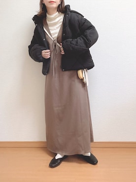 「Honeys（ハニーズ）のアイテム（ダウンジャケット/コート）」を使った、なこさん（レディース・163cm）の秋コーディネート