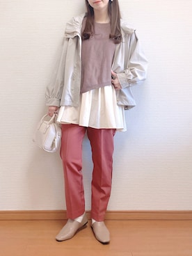「スクエアトゥ」｜「アイテム（マウンテンパーカー）」を使った、なこさん（レディース・163cm）の冬コーディネート