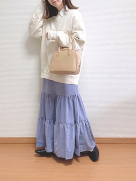 「スクエアトゥ」｜「アイテム（スウェット）」を使った、なこさん（レディース・163cm）の冬コーディネート
