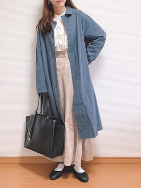 「Honeys（ハニーズ）のアイテム（トートバッグ）」を使った、なこさん（レディース・163cm）の秋コーディネート