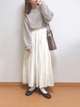 「LibertyDoll（リバティードール）のLiberty Doll / 足袋バレエフラットシューズ タビパンプス バレエコア 2WAY バブーシュ対応 柔らか フラットシューズ (1131)（バレエシューズ）」を使った、なこさん（レディース・163cm）の春コーディネート