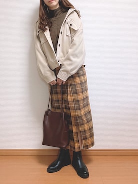 「Honeys（ハニーズ）のアイテム（その他アウター）」を使った、なこさん（レディース・163cm）の秋コーディネート