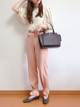 「& chouette（アンドシュエット）のアイテム（ハンドバッグ）」を使った、なこさん（レディース・163cm）の夏コーディネート