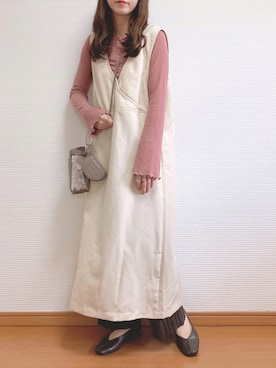 「AmbreNeige」｜「アイテム（ワンピース/ドレス）」を使った、なこさん（レディース・163cm）の秋コーディネート