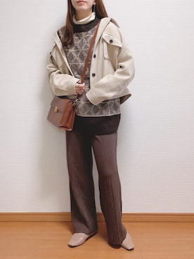 「Honeys（ハニーズ）のアイテム（その他アウター）」を使った、なこさん（レディース・163cm）の冬コーディネート