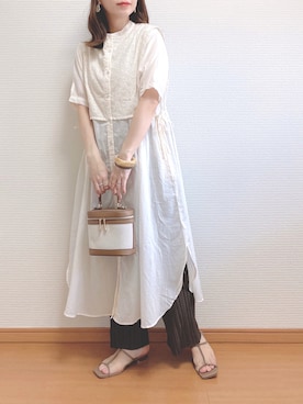 「AS KNOW AS plus（アズノゥアズプラス）のアイテム（ワンピース）」を使った、なこさん（レディース・163cm）の春コーディネート