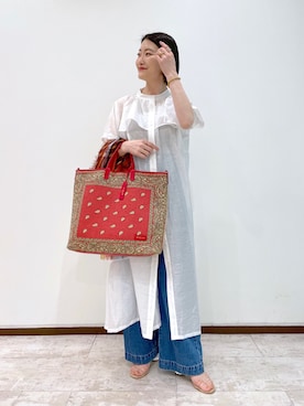 「イアパピヨネ」｜「アイテム（パンツ）」を使った、ear_yamadaさん（レディース・159cm）の春コーディネート