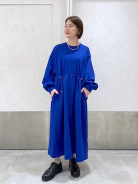 「ブルーコーデ」｜「アイテム（その他シューズ）」を使った、ear_yamadaさん（レディース・159cm）の冬コーディネート