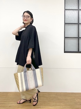 「イアパピヨネ」｜「アイテム（トートバッグ）」を使った、ear_yamadaさん（レディース・159cm）の春コーディネート