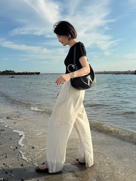 「ear PAPILLONNER（イアパピヨネ）のアイテム」を使った、ear_yamadaさん（レディース・159cm）の夏コーディネート