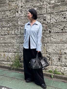 「ear PAPILLONNER（イアパピヨネ）のアイテム（ボストンバッグ）」を使った、ear_yamadaさん（レディース・159cm）の秋コーディネート