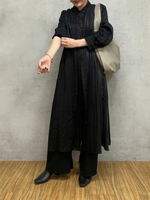 【SUM1 STYLE スミ スタイル】ドット柄ヒョウ柄ハーフプリーツワンピース ear PAPILLONNER（イアパピヨネ）の「【SUM1 STYLE（スミ スタイル