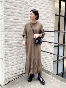 「イアパピヨネ」｜「アイテム（ブーツ）」を使った、ear_yamadaさん（レディース・159cm）の秋コーディネート