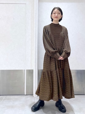 「袖ボリューム」｜「アイテム（その他）」を使った、ear_yamadaさん（レディース・159cm）の冬コーディネート