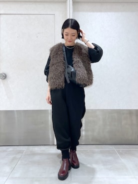 「アイテム（スウェットパンツ）」を使った、ear_yamadaさん（レディース・159cm）の秋コーディネート