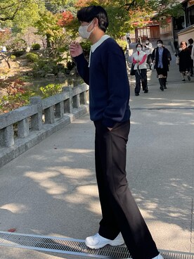 「NEW BALANCE（ニューバランス）のMR530（スニーカー、ホワイト系）」を使った、Ryuto🕶さん（メンズ・178cm）の秋コーディネート