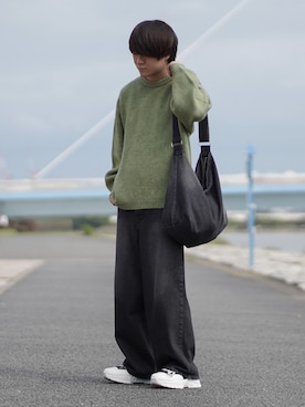 「molk（モルク）の【molk】ボリュームソールキャンバススニーカー（スニーカー）」を使った、れおさん（メンズ・160cm）の秋コーディネート